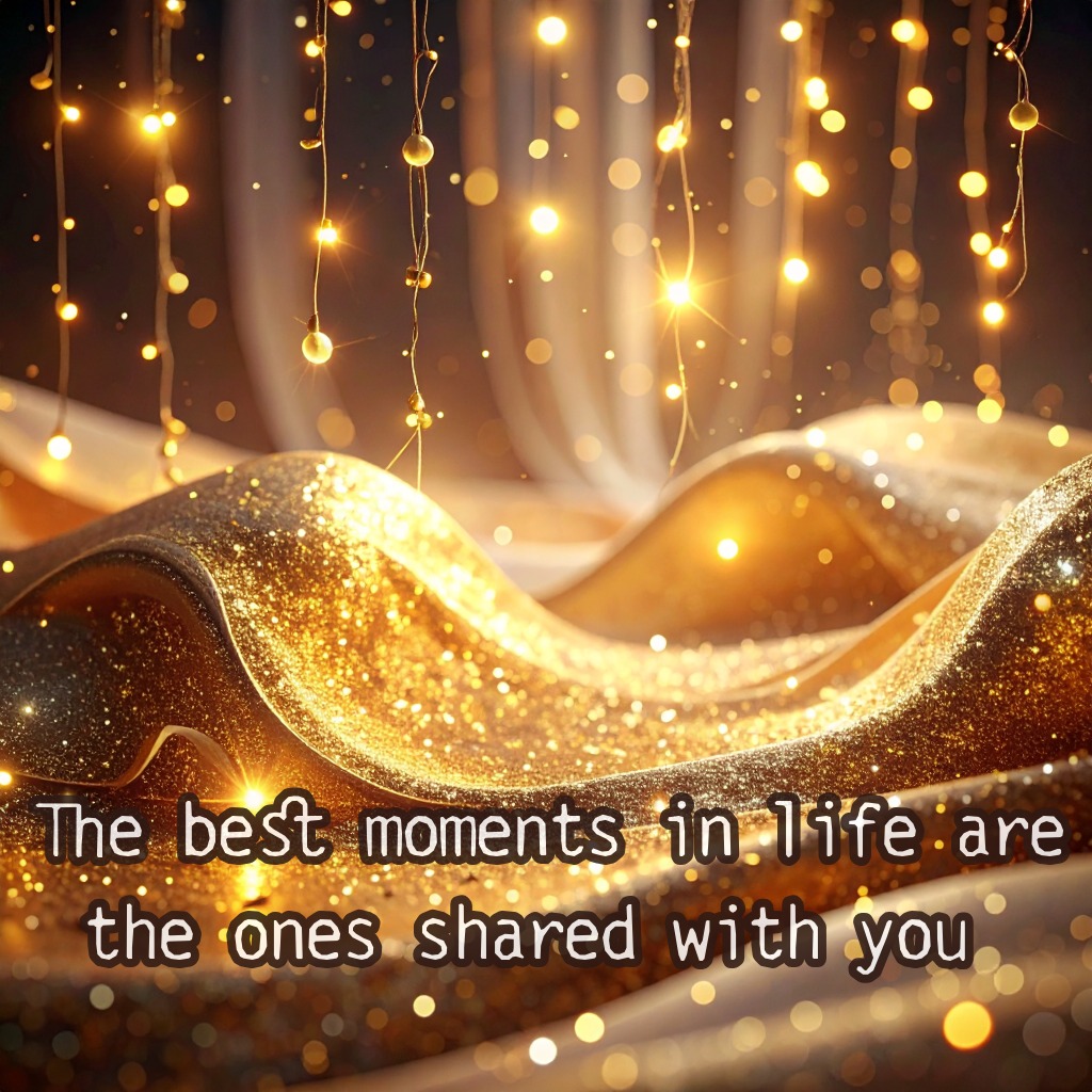 Golden glitter, fairy lights, elegant anniversary decorations | Romantic Anniversary Greeting Images  2026 quotes and wishes