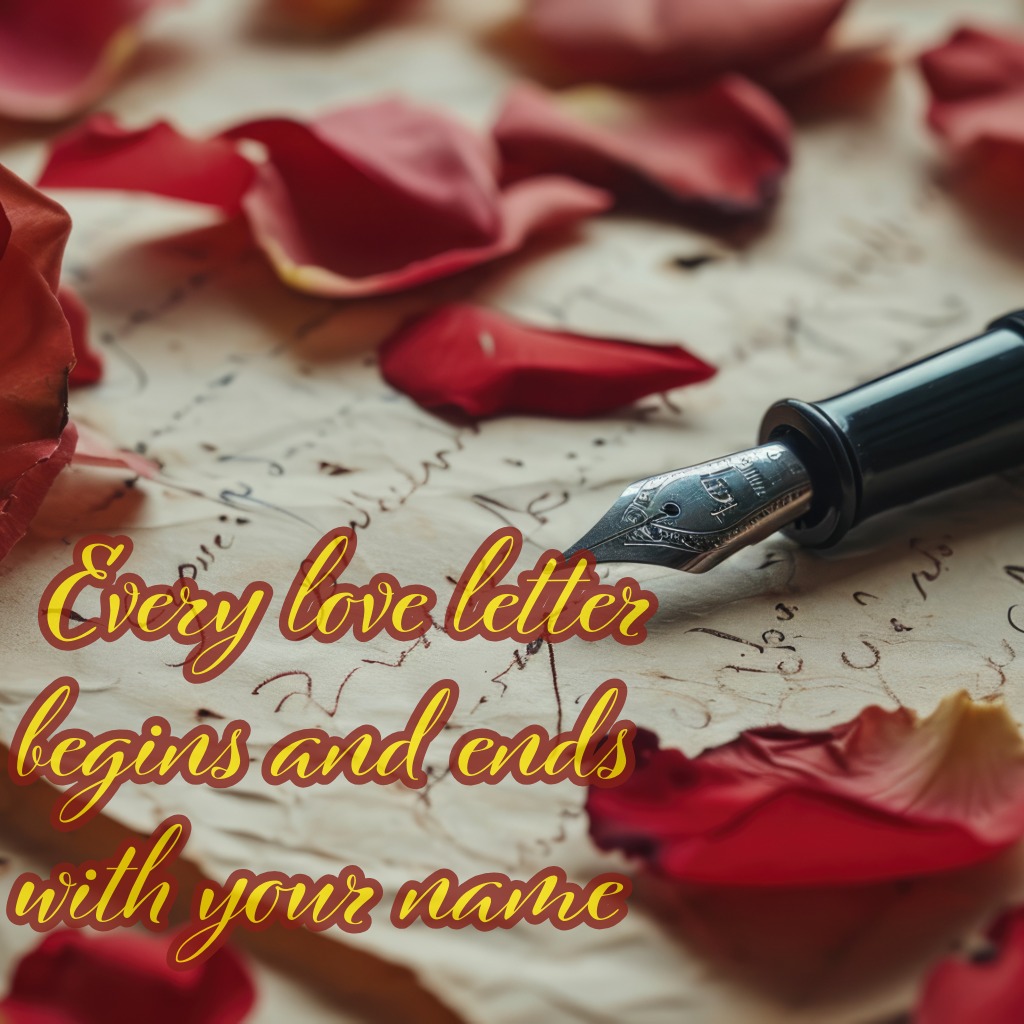 Vintage handwritten letter, fountain pen, rose petals | Romantic Anniversary Greeting Images  2026 quotes and wishes