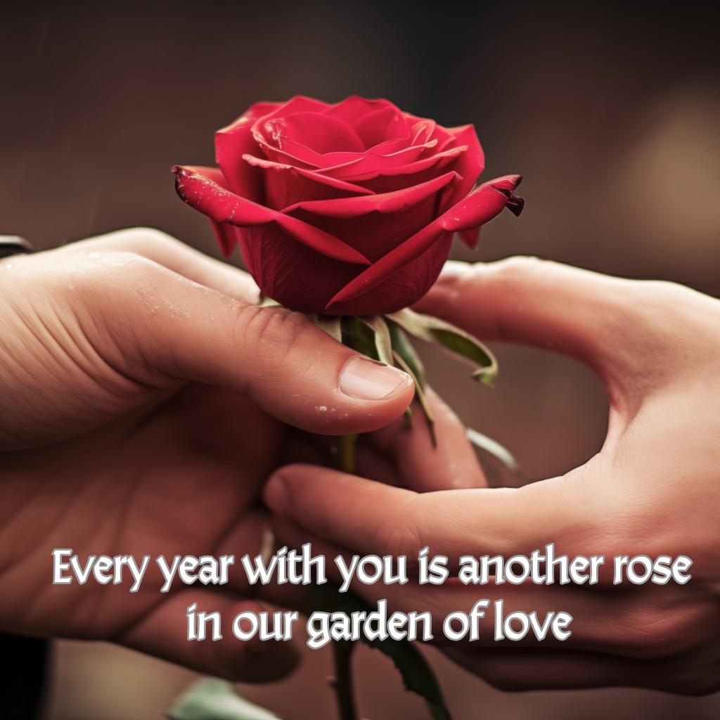 Red rose hold by couples | Romantic Anniversary Greeting Images  2026 quotes and wishes