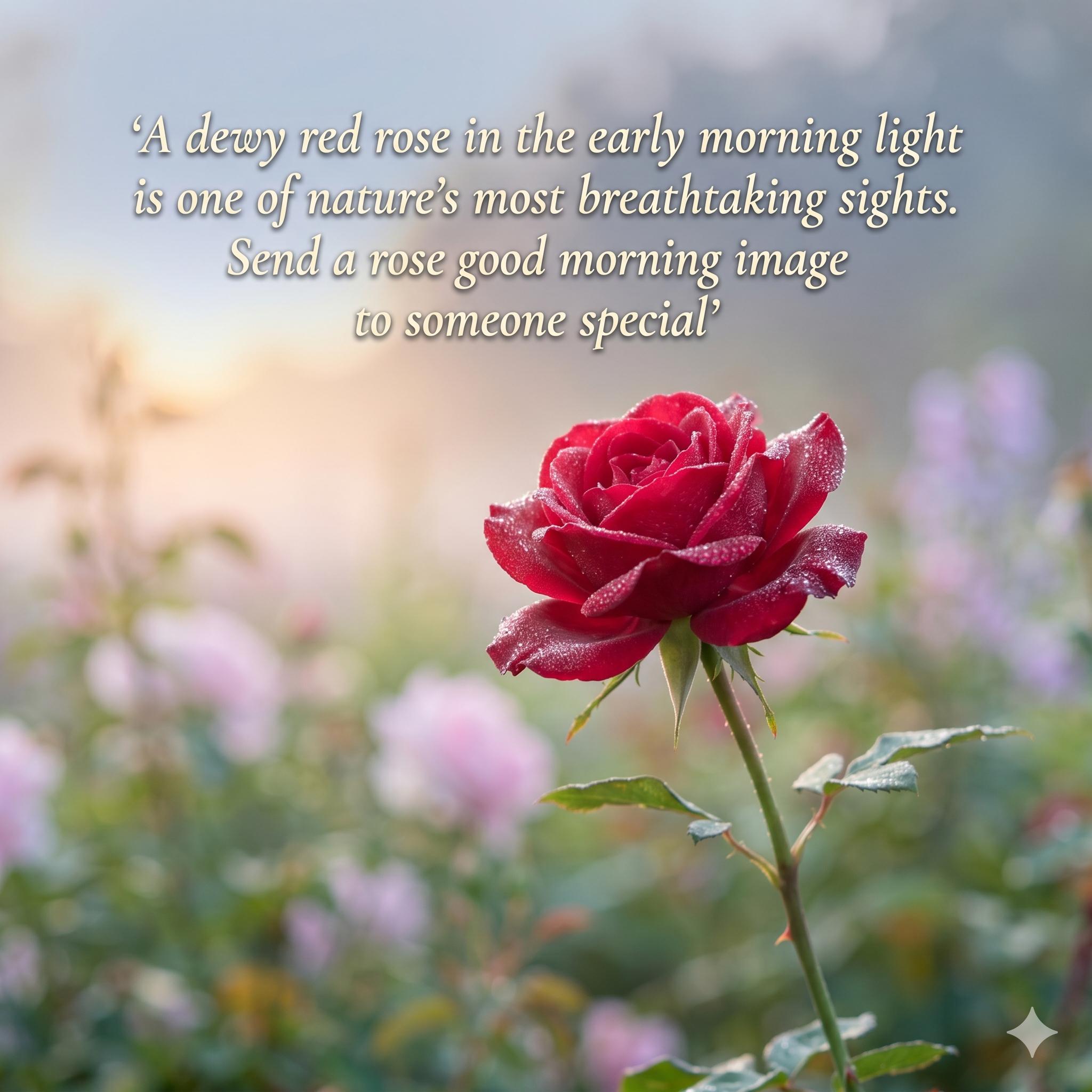 Rose flower with morning message