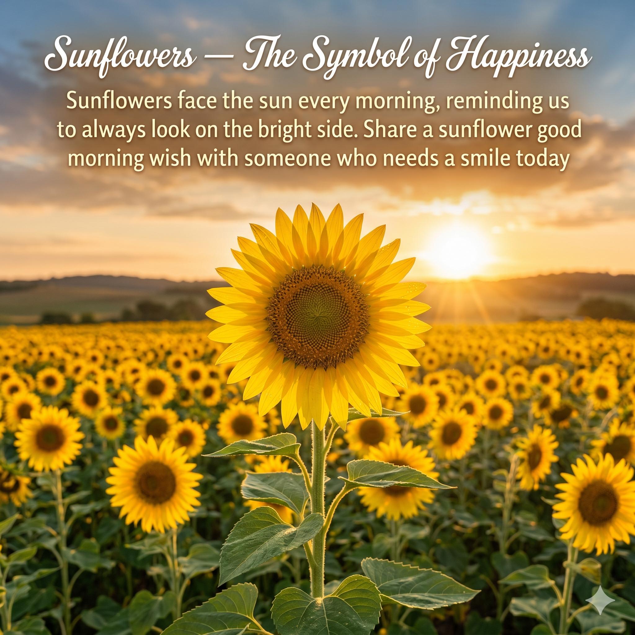 Sunflower with morning message