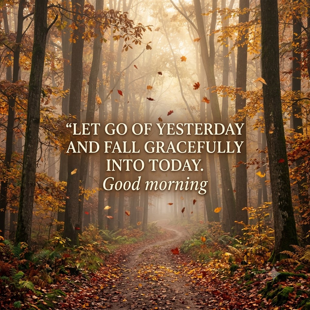 Autumn Forest Fog Morning Good Morning