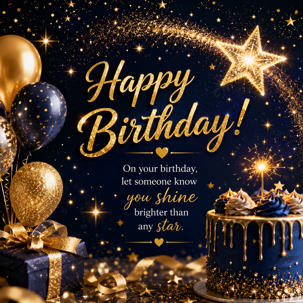Birthday wishes with stars