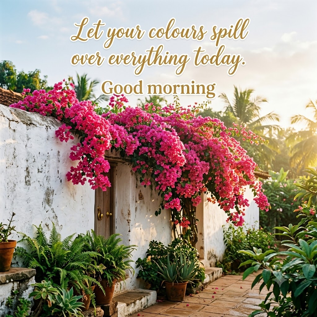 Bougainvillea Morning Wall Good Morning | Good Morning Images With Flowers