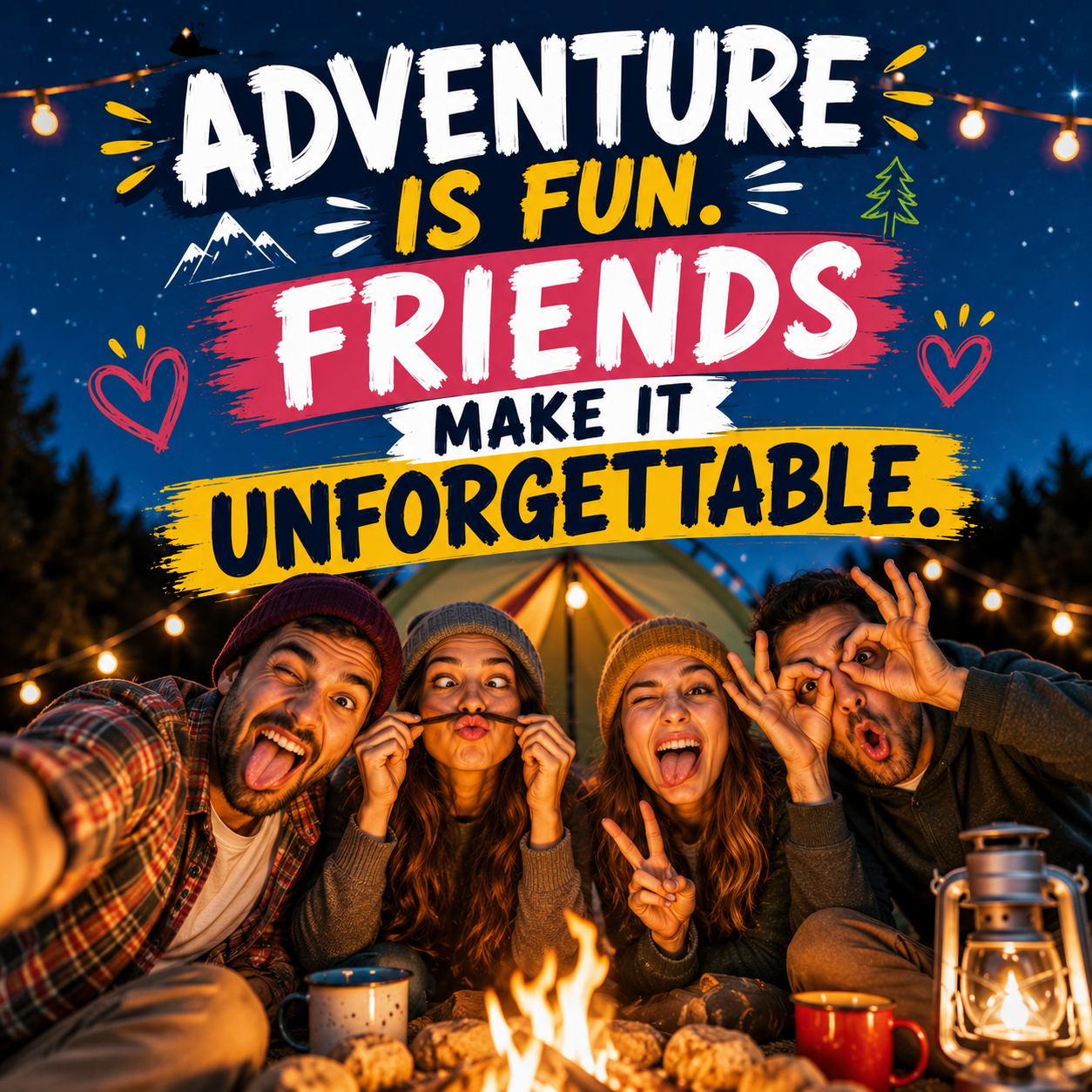 Camping Friends Fun | Happy Friendship Day Images quotes and wishes