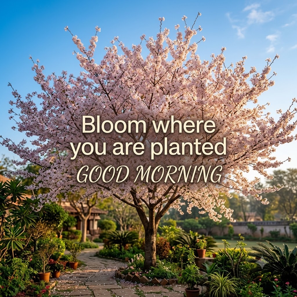 Cherry Blossom Morning Good Morning | Good Morning Nature Images quotes and wishes