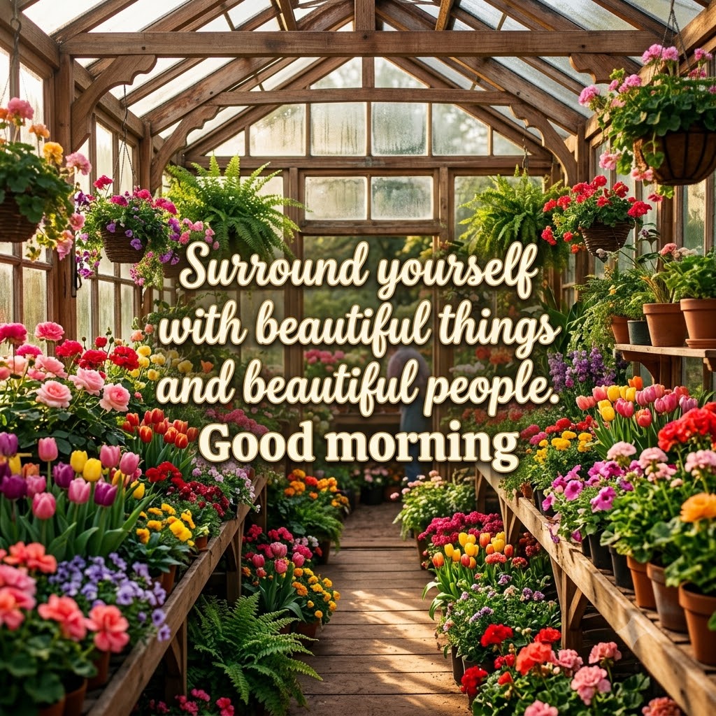 Flower Greenhouse Morning Good Morning | Good Morning Images With Flowers