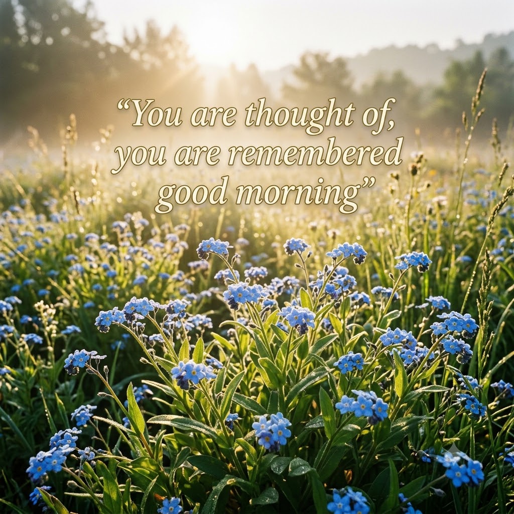 Forget Me Not Morning Meadow Good Morning | Good Morning Images With Flowers quotes and wishes