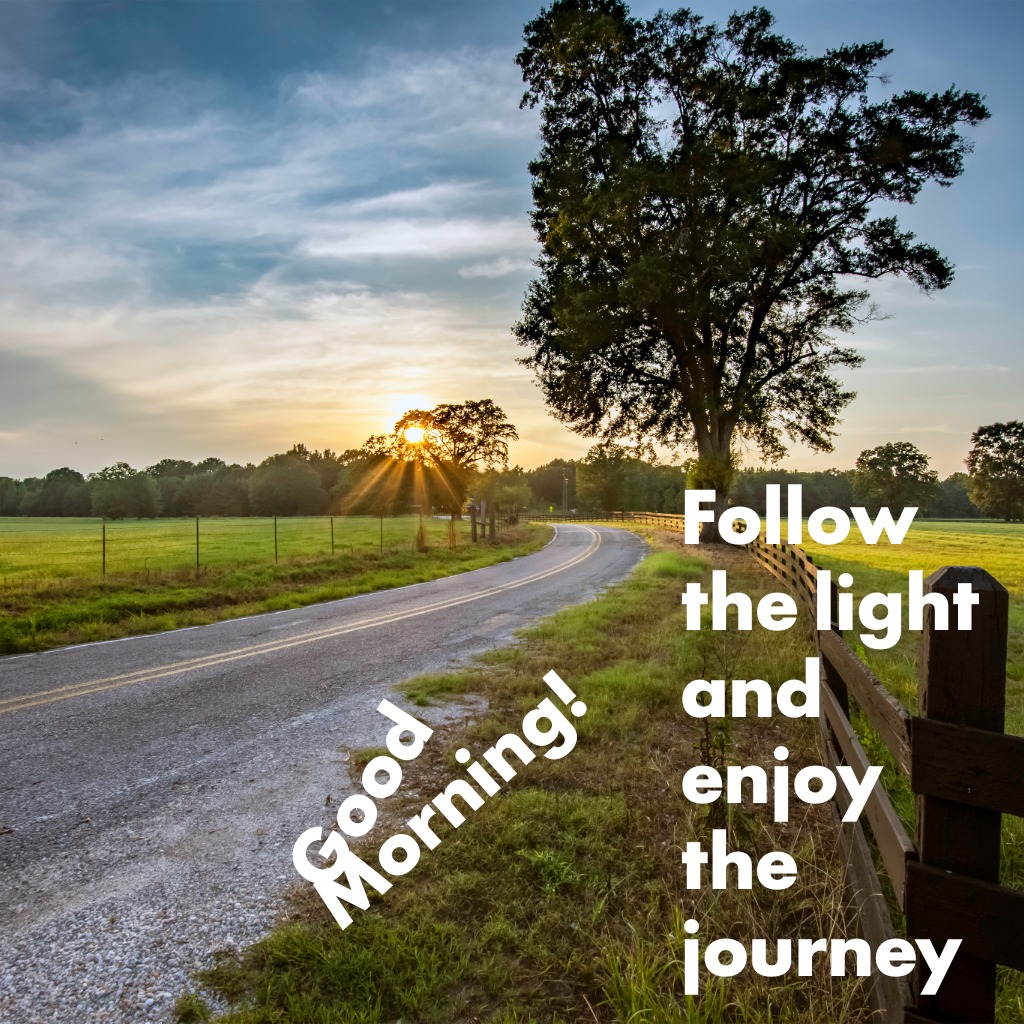 Golden Country Road | Good Morning Sunshine Images quotes and wishes