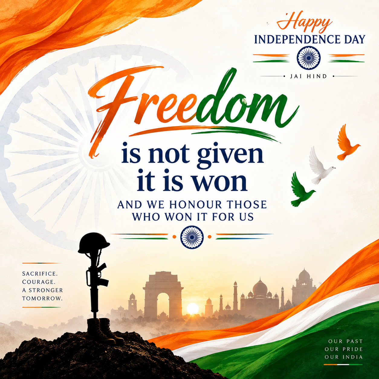 Happy Independence Day Freedom Quote Card | Happy Independence Day Images quotes and wishes