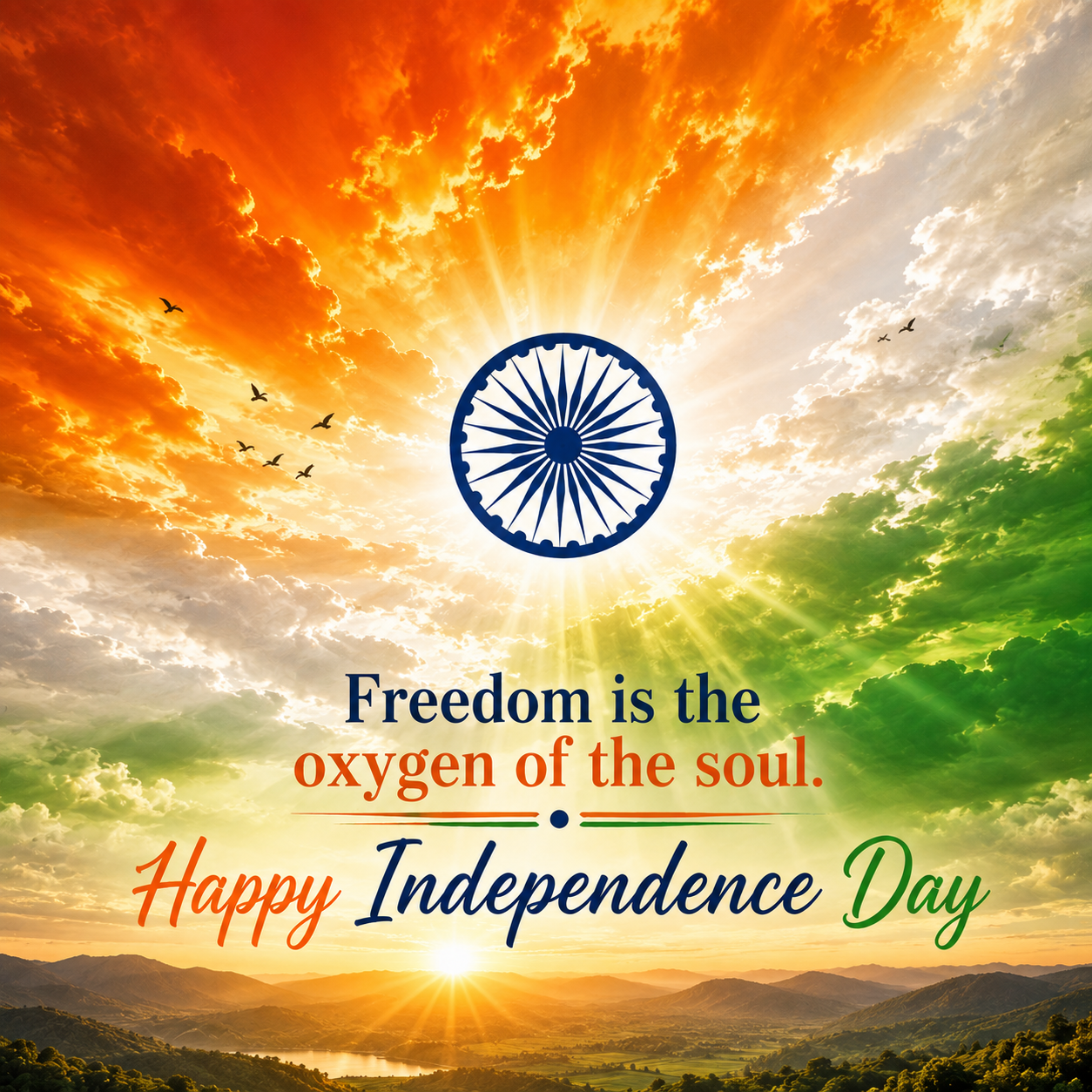 Happy Independence Day Tricolour Sky | Happy Independence Day Images quotes and wishes
