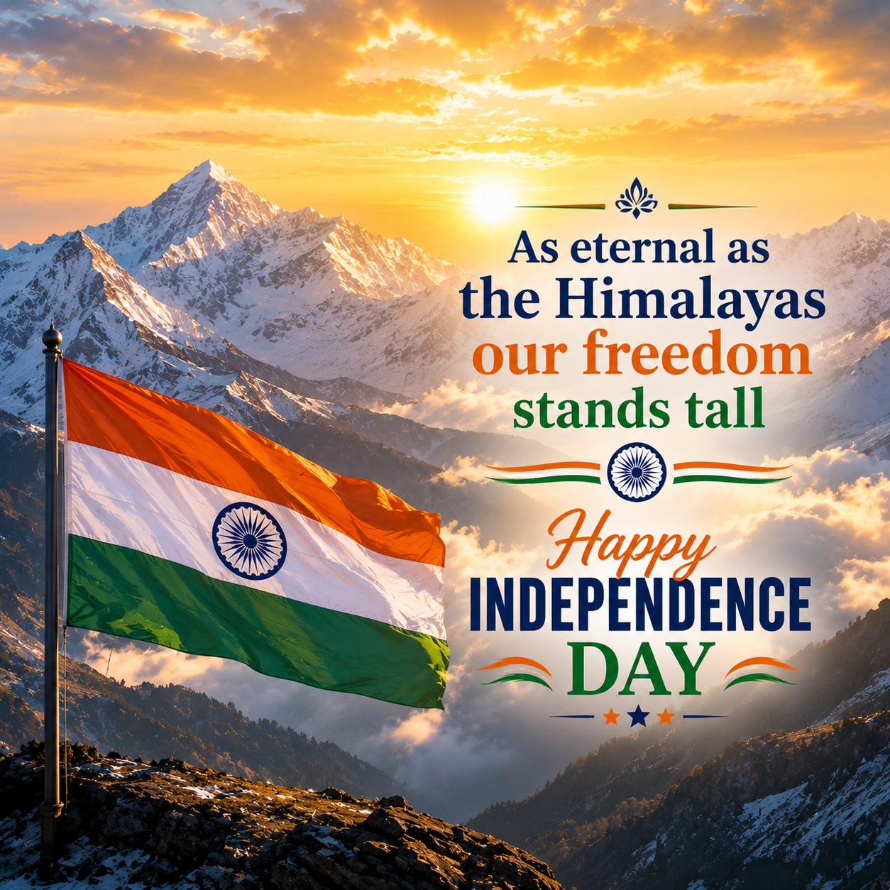 Independence Day Sunrise Over Himalayas | Happy Independence Day Images quotes and wishes