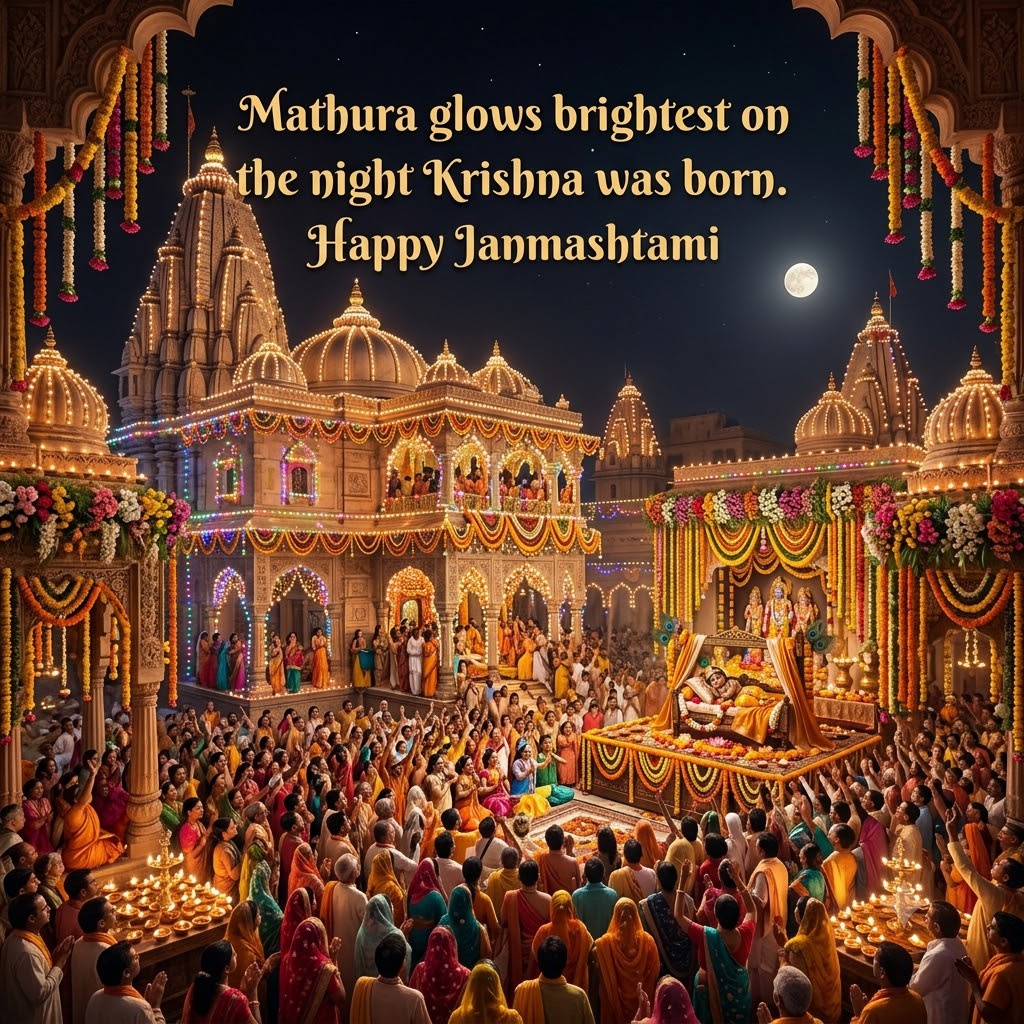 Mathura Vrindavan Decoration Janmashtami | Happy Krishna Janmashtami Images quotes and wishes
