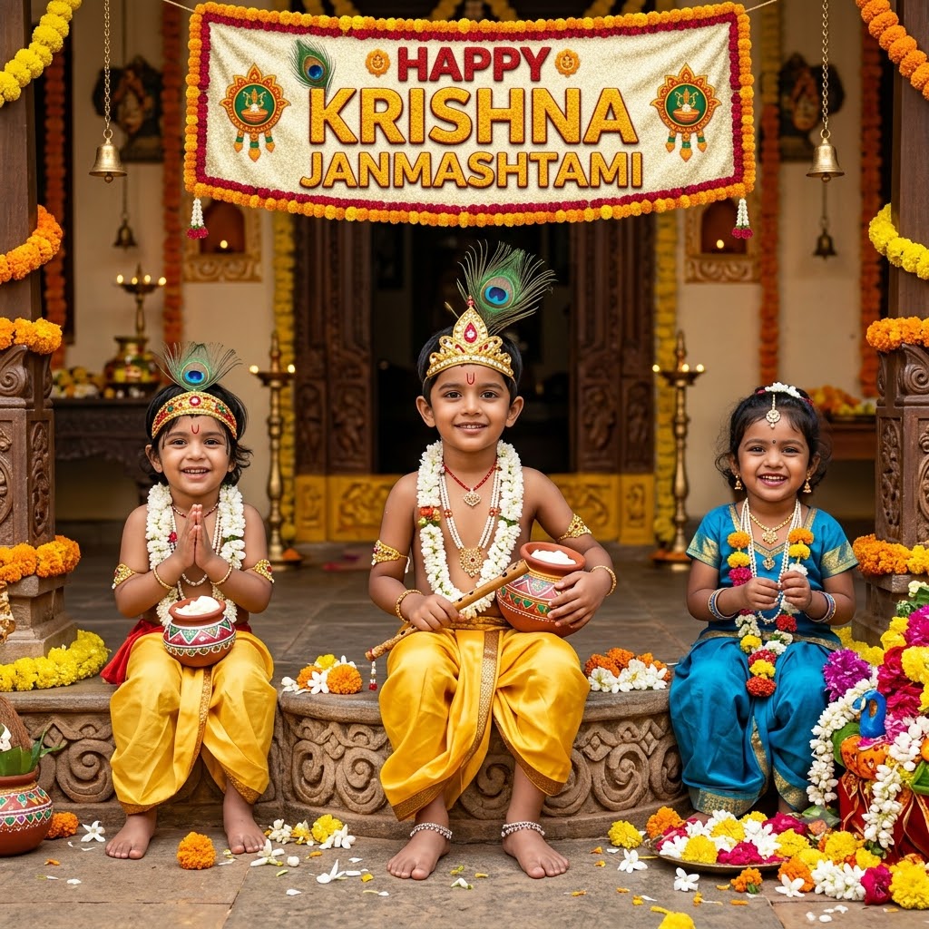May Krishna Fill Every Child's Heart With Joy | Happy Krishna Janmashtami Images quotes and wishes
