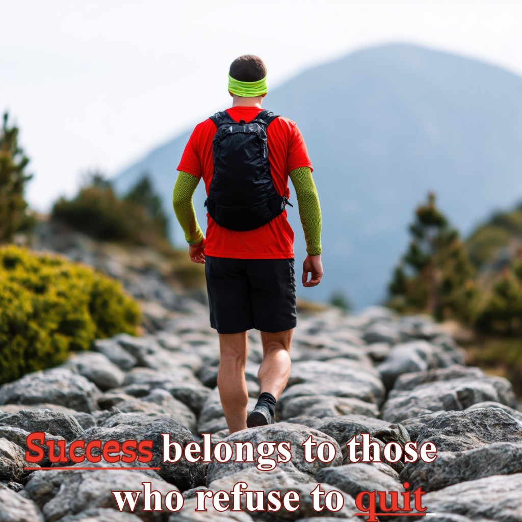 A lone runner climbing a steep mountain trail despite obstacles | Inspirational Quotes quotes and wishes