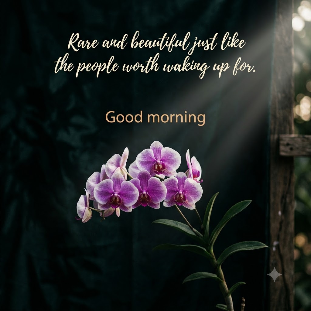 Purple Orchid Morning Good Morning | Good Morning Images With Flowers quotes and wishes