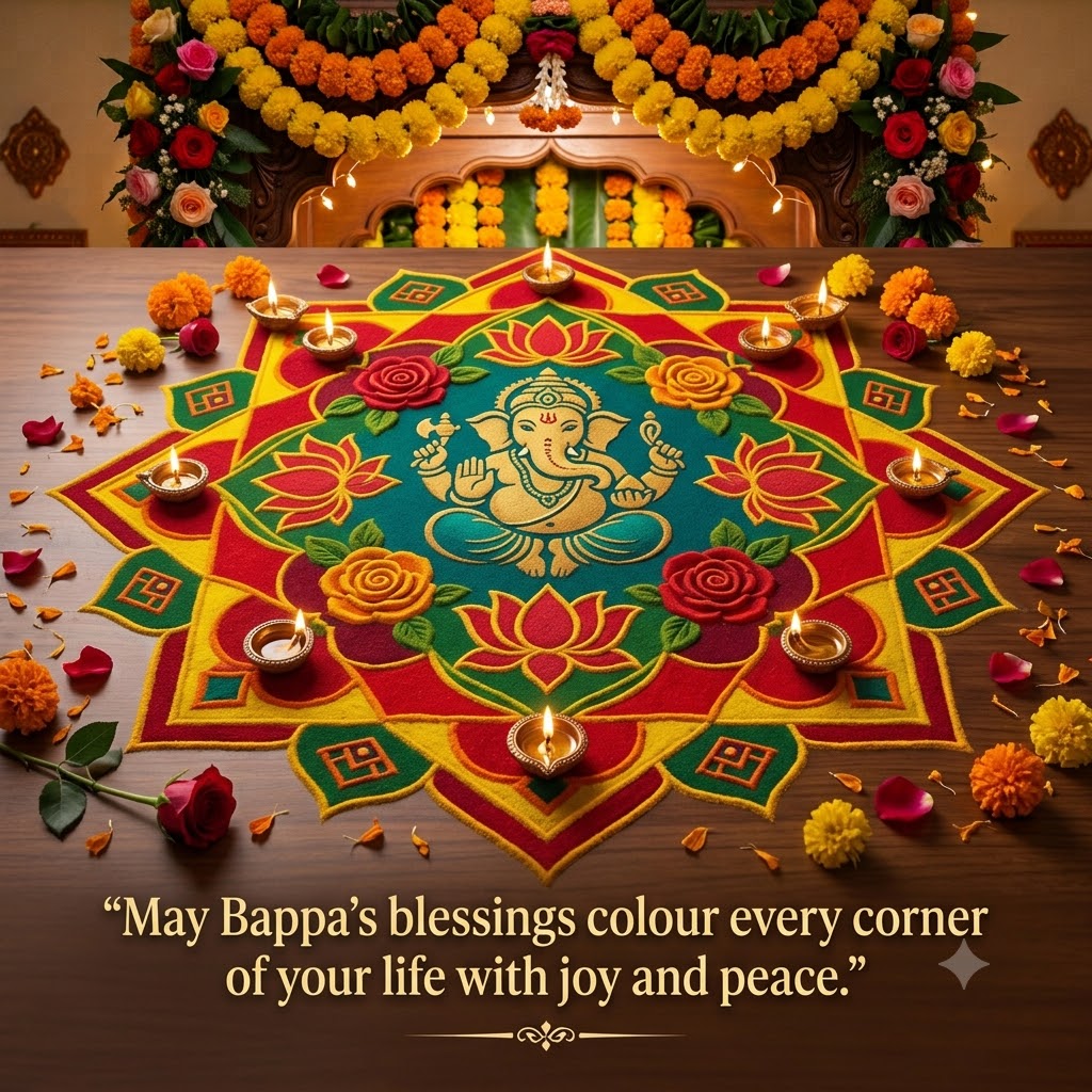 Rangoli of Devotion | Happy Ganesh Chaturthi  Images quotes and wishes
