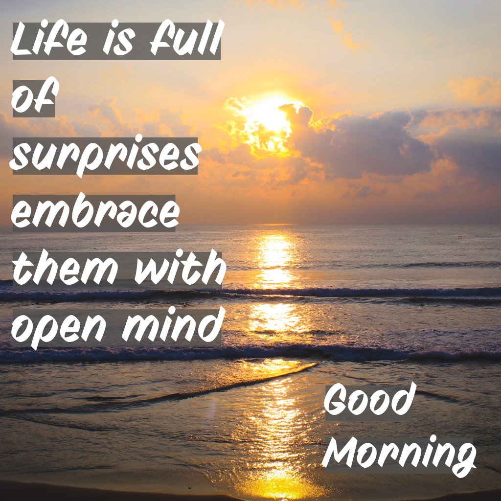 Rising sun over calm ocean | Good Morning Sunshine Images quotes and wishes