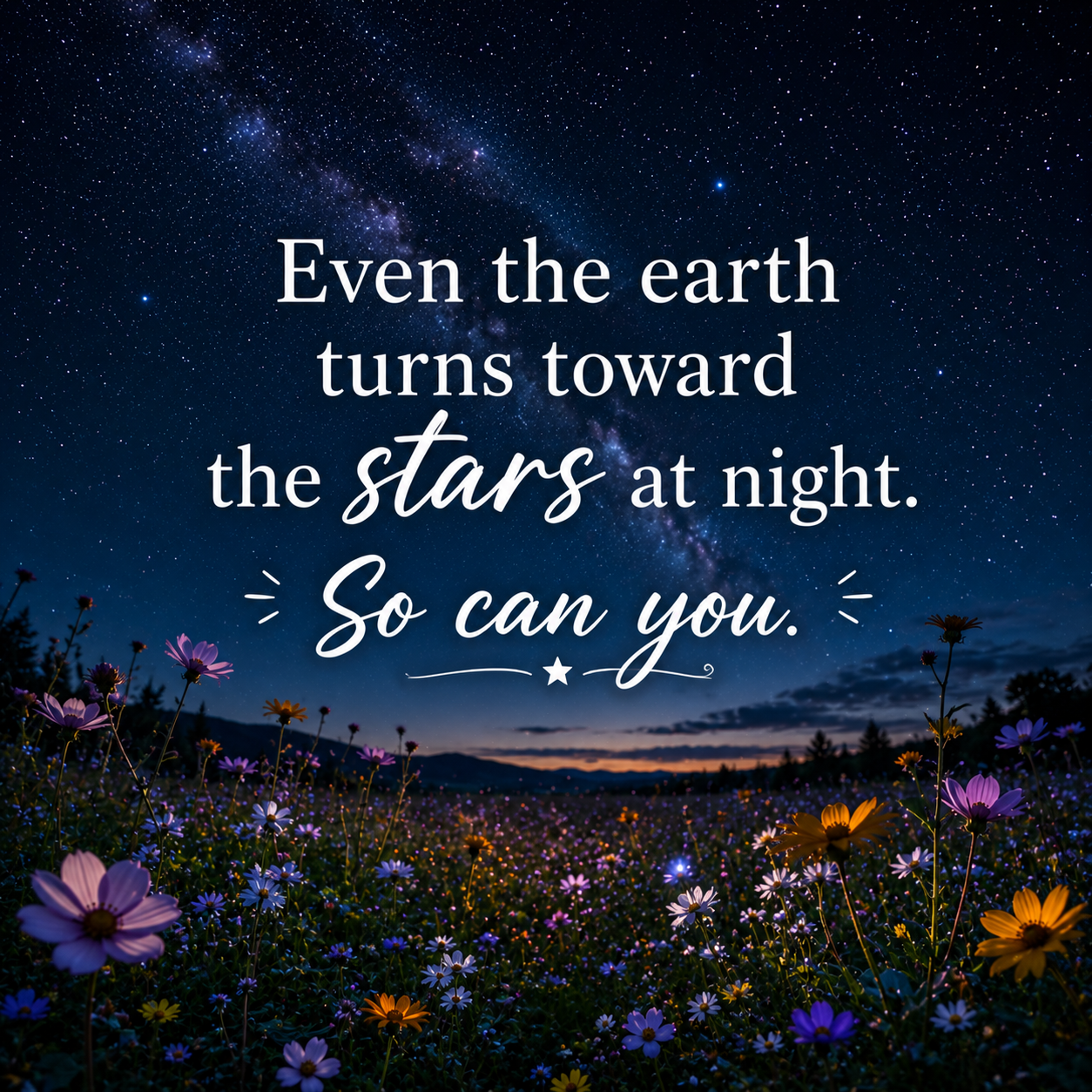 Stars And Wildflowers Night