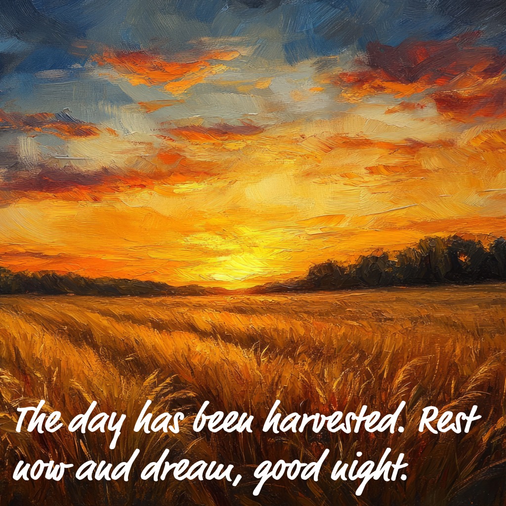 Sunset Over Fields Night | Good Night Images 2026 quotes and wishes