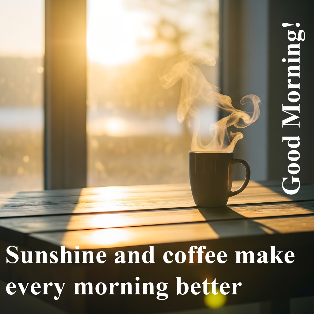 Sunshine And Coffee Morning | Good Morning Sunshine Images quotes and wishes