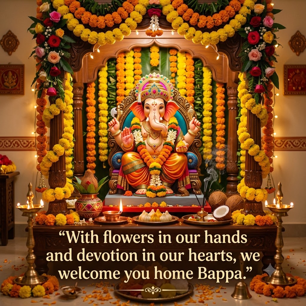 Welcome Home Bappa | Happy Ganesh Chaturthi  Images quotes and wishes